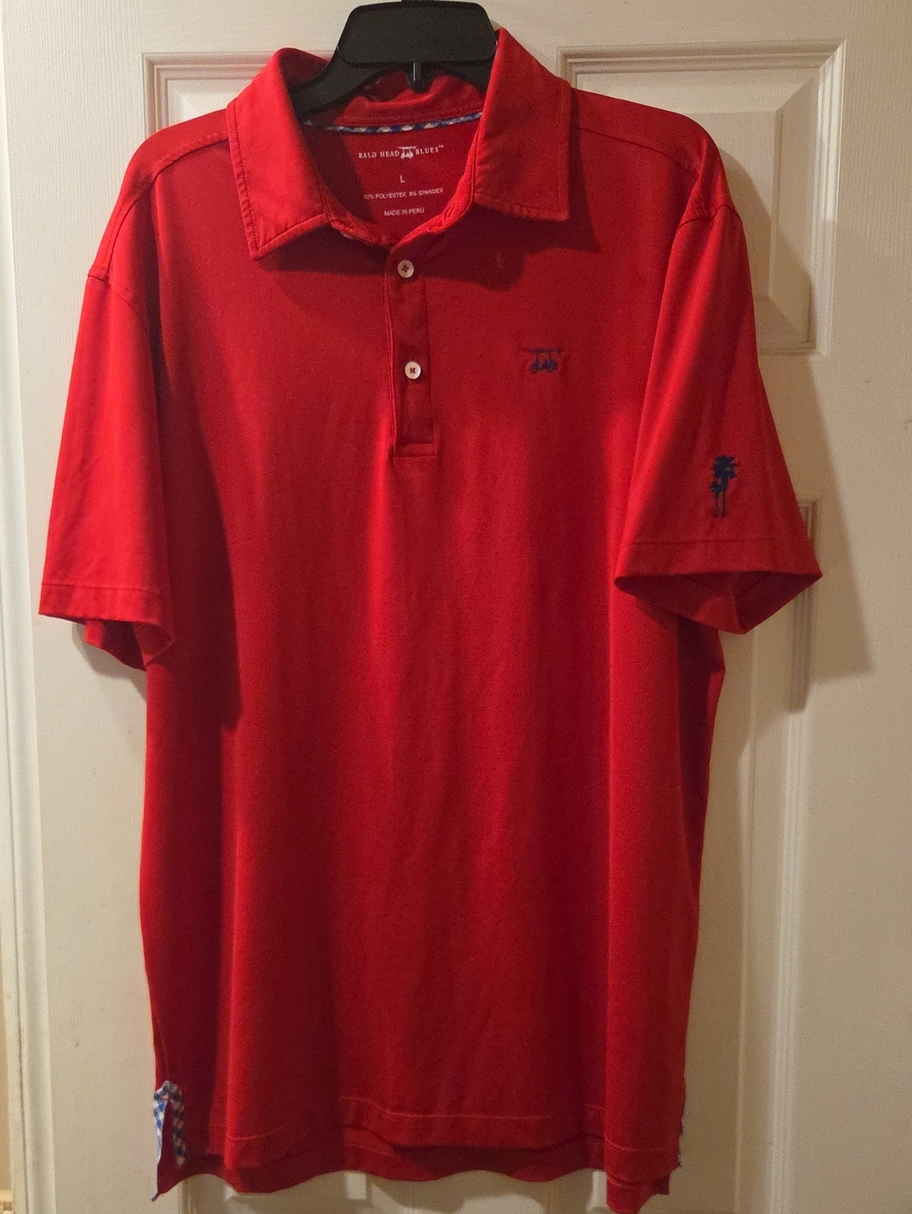BALD HEAD BLUES Red Polo with Small Embroidered Logo